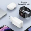 USAMS Töltő 2xUSB-C+1xUSB 65W(csak fej) GaN PD3.0 +QC3.0 Gyors Töltés lila/átmenetes lila San thumbnail