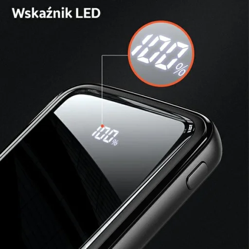 USAMS PB58 10000mAh 22.5W QC3.0 + PD Gyors Töltés fekete Powerbank - 6