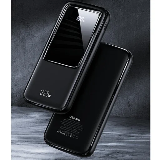 USAMS PB58 10000mAh 22.5W QC3.0 + PD Gyors Töltés fekete Powerbank - 2