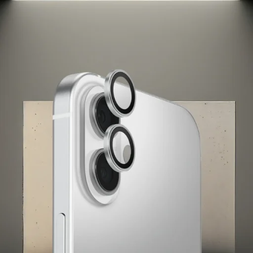 Uniq Optix Aluminum Camera Lens Protector for iPhone 17 with Applicator - Silver - 3