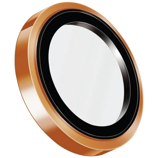  iPhone 17 Pro / 17 Pro Max Uniq Optix Prime kamera lencsevédő üvegfólia applikátorral - Narancssárga - 2