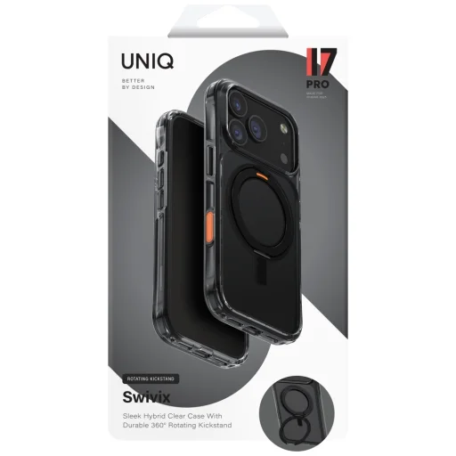  iPhone 17 Pro Fekete Uniq Swivix Rotating Kickstand 360 tok - 9