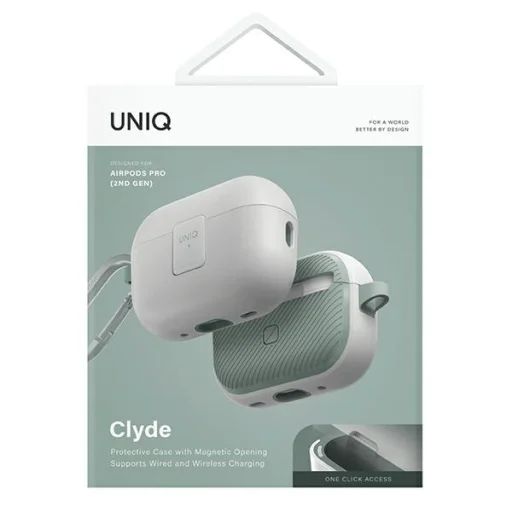 Uniq Clyde Lock Case AirPods Pro 2 - Fehér és zöld tok - 7