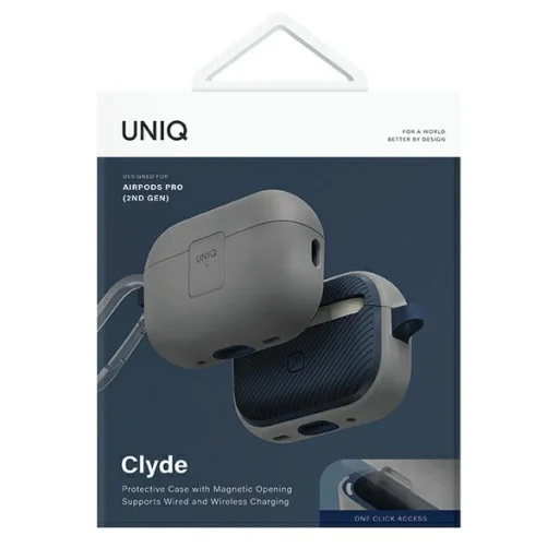 Uniq Clyde Lock tok AirPods Pro 2 - Szürke-Kék - 7
