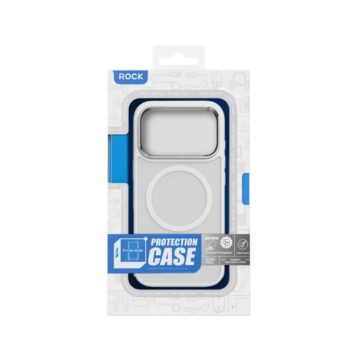 iPhone 17 Pro Fehér Rock Guard Touch Matte sorozat mágneses tok (fém lencse keret) tok - 5