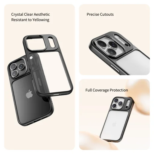 iPhone 17 Pro Max átlátszó-fekete Rock Guard Series tok - 3