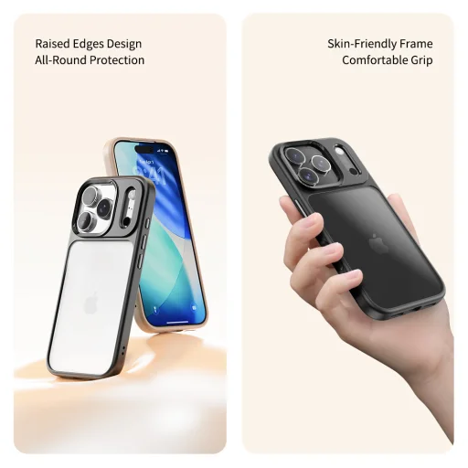 iPhone 17 Pro Max átlátszó-fekete Rock Guard Series tok - 5