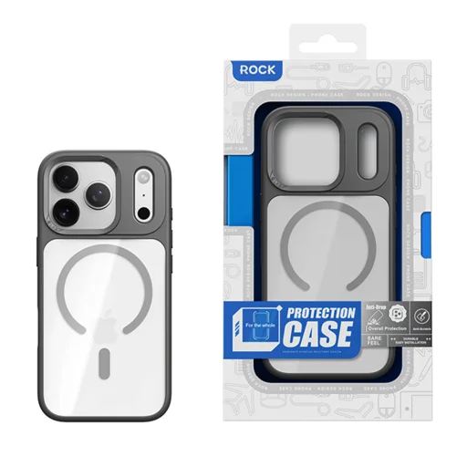 iPhone 17 Pro Max átlátszó-fekete Rock Guard Series Mágneses tok - 6