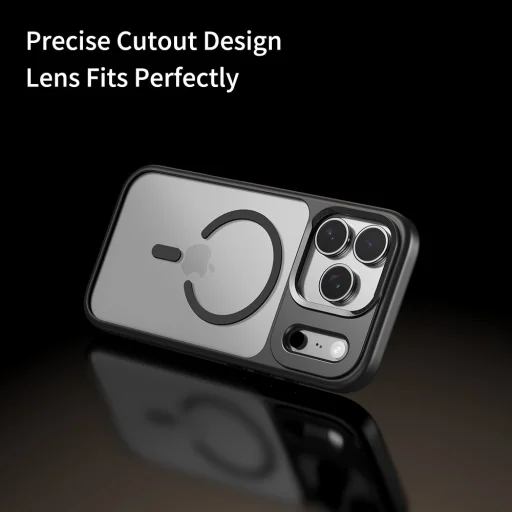 iPhone 17 Pro Max átlátszó-fekete Rock Guard Series Mágneses tok - 4