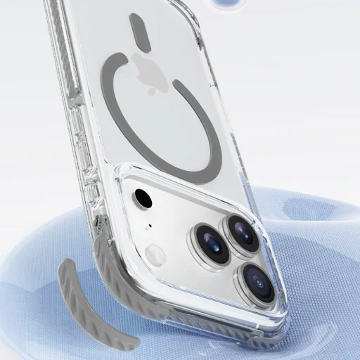 iPhone 17 Átlátszó-fekete Rock Crystal Clear Magnetic sorozatú tok - 5