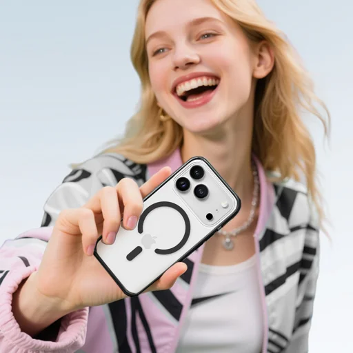 iPhone 17 Pro Max fekete Rock Crystal Armor Sorozat Mágneses tok - 2