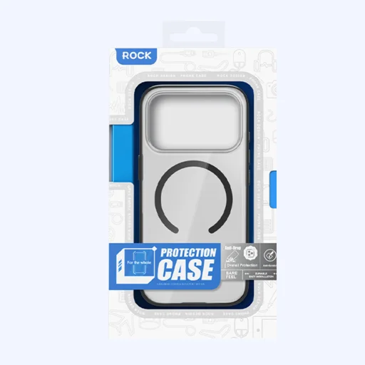 iPhone 17 Pro Max fekete Rock Crystal Armor Sorozat Mágneses tok - 4