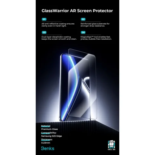 Samsung Galaxy S25 Edge Benks GlassWarrior AR kijelzővédő üvegfólia - 2
