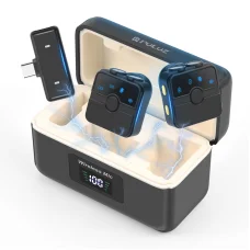 PULUZ SmartLink WS300 mágneses vezeték nélküli csíptetős mikrofon töltőtokkal, Type-C vevőegységgel (RX) és 2 adóval (TX) (fekete) PU3155B