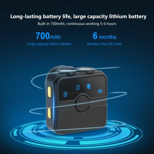 PULUZ SmartLink WS300 mágneses vezeték nélküli csíptetős mikrofon töltőtokkal, Type-C vevőegységgel (RX) és 2 adóval (TX) (fekete) PU3155B - 9