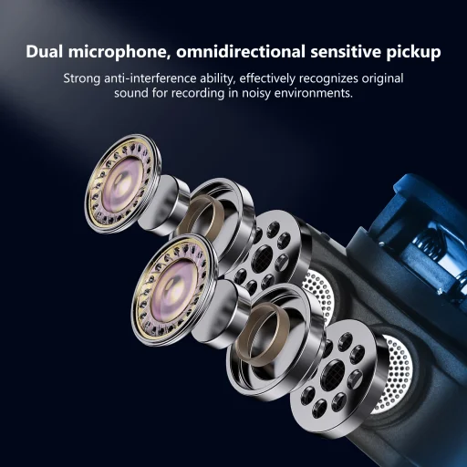 PULUZ SmartLink WS300 mágneses vezeték nélküli csíptetős mikrofon töltőtokkal, Type-C vevőegységgel (RX) és 2 adóval (TX) (fekete) PU3155B - 5