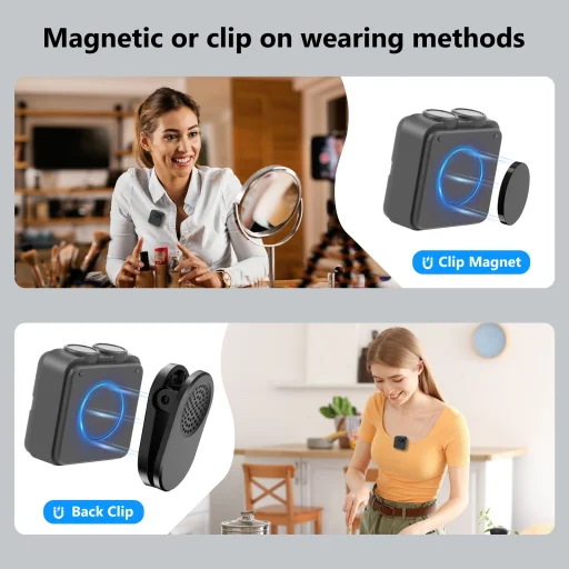 PULUZ SmartLink WS300 mágneses vezeték nélküli csíptetős mikrofon töltőtokkal, Type-C vevőegységgel (RX) és 2 adóval (TX) (fekete) PU3155B - 6