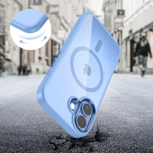 iPhone 17 Tech-protect Magmat Magsafe Mist Kék/átlátszó tok - 7