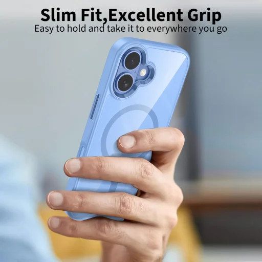 iPhone 17 Tech-protect Magmat Magsafe Mist Kék/átlátszó tok - 6