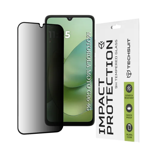 Motorola Moto G06 Techsuit 111D Privacy Full Glue - Fekete üvegfólia - 1