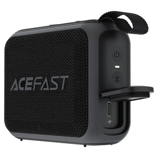 Acefast Vezeték nélküli hangszóró Go (K4) - Bluetooth 5.4, Hordozható, 5W Teljes tartományú hangszóró, Vízálló IPX7, Type-C, 900mAh- Fekete - 2