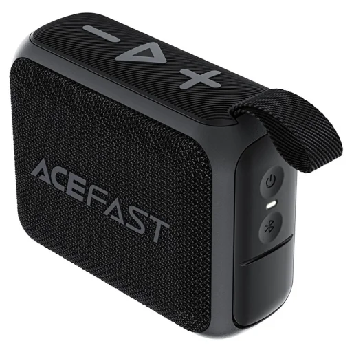 Acefast Vezeték nélküli hangszóró Go (K4) - Bluetooth 5.4, Hordozható, 5W Teljes tartományú hangszóró, Vízálló IPX7, Type-C, 900mAh- Fekete - 1