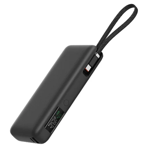 Acefast Power Bank (M22-20000) - Kábellel, Type-C, 20000mAh, 74Wh, PD130W, Kétirányú Gyors Töltés, LED Kijelző - Fekete - 2