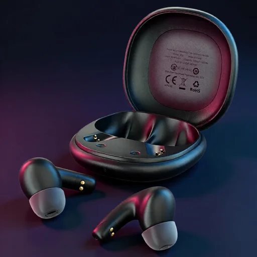 Acefast - Vezeték nélküli fülhallgató (W3) - Bluetooth V5.4, Aktív zajcsökkentés, 4 mikrofon, ANC + ENC, IPX4, 350mAh - Fekete - 4