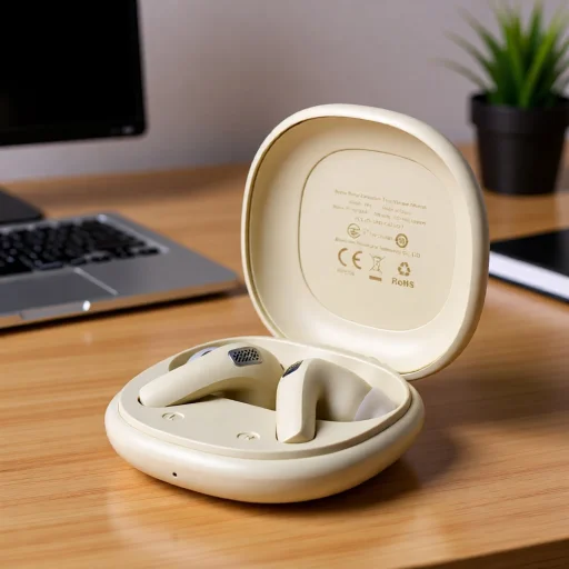 Acefast - Vezeték nélküli fülhallgató (W3) - Bluetooth V5.4, Aktív zajcsökkentés, 4 mikrofon, ANC + ENC, IPX4, 350mAh - Fekete - 6