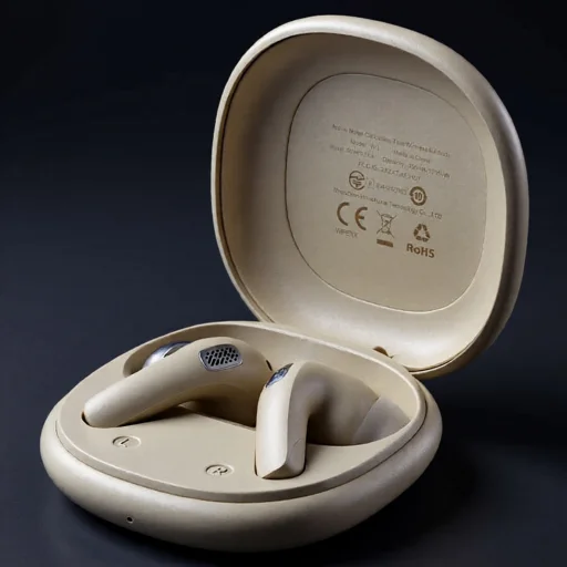 Acefast Vezeték Nélküli Fülhallgatók (W3) - Bluetooth V5.4, Aktív Zajcsökkentés, 4 Mikrofon, ANC + ENC, IPX4, 350mAh - Khaki - 3