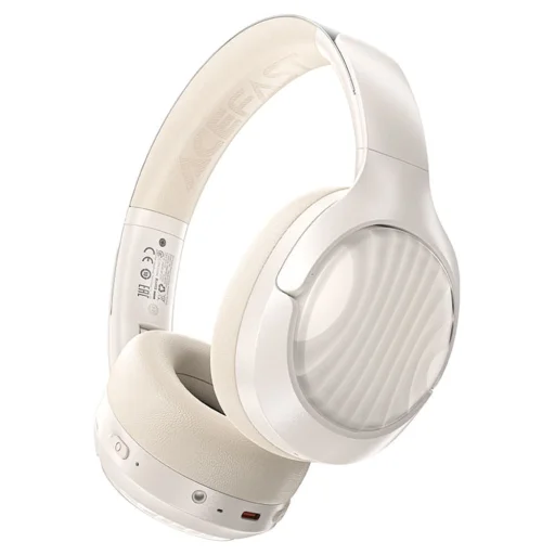 Acefast - Wireless Headset (H5) - Type-C, Bluetooth 5.4, ANC, zajcsökkentés, 3D érzékelés, 500mAh, professzionális Hi-Fi - Fehér - 1