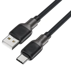 Acefast Gyors töltőkábellel USB-ről Type-C-re, 3A, 25.000 hajlítás, tartós szilikon, 1.2m - Fekete