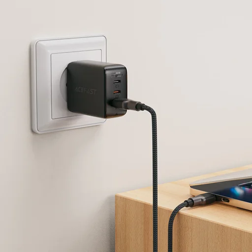 Acefast Gyors töltőkábellel USB-ről Type-C-re, 3A, 25.000 hajlítás, tartós szilikon, 1.2m - Fekete - 5