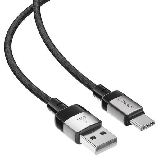 USB Type-C ACEFAST Data Cable (C9-04) Gyors Töltés, 3A, Fonott Nylon, 25.000 Hajlítás, 1.2m - Fekete - 3