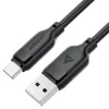 Data Cable (C16-04) Gyors Töltőkábellel, USB-ről Type-C-re, 3A, Hajlításálló, 1.2m - Fekete
