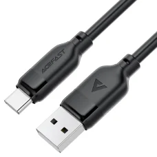 Data Cable (C16-04) Gyors Töltőkábellel, USB-ről Type-C-re, 3A, Hajlításálló, 1.2m - Fekete