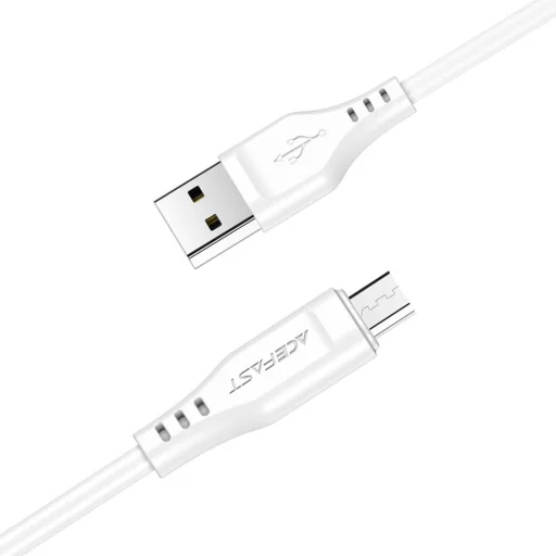 USB - Micro-USB 1.2m Acefast - Data Cable (C3-09), 2.4A, 480Mbps, Fehér - 1