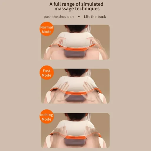 Yesido - Nyakmasszírozó (MG16) - 3 masszázs mód, integrált hőterápia, shiatsu dagasztó technológia, 2000mAh - Bézs - 5