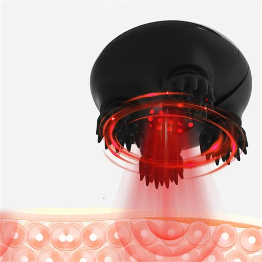 Yesido - Kézi Fejmasszírozó (MG04) - 4 fokozatú Fejkaparóval, Elektromos Izomstimulációval, 1200mAh, 3200 fordulat/perc - Fekete - 3