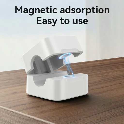 Yesido - (4 darabos) Kábelrendező (C216BL) - Mágneses csipeszek, Erős ragasztó, Mini kialakítás - Fekete - 3