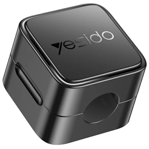 Yesido - (4 darabos) Kábelrendező (C216BL) - Mágneses csipeszek, Erős ragasztó, Mini kialakítás - Fekete - 1