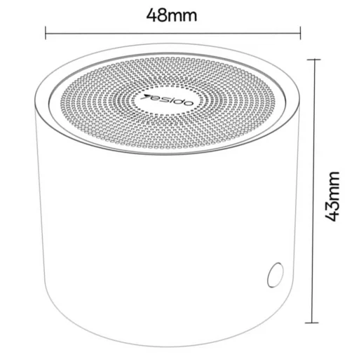 Yesido Ultra Mini Méretű Bluetooth 5.0 Vezeték Nélküli Hangszóró (YSW30) Basszus Membránnal, IPX5 Vízálló, Type-C, 700mAh - Fekete - 6