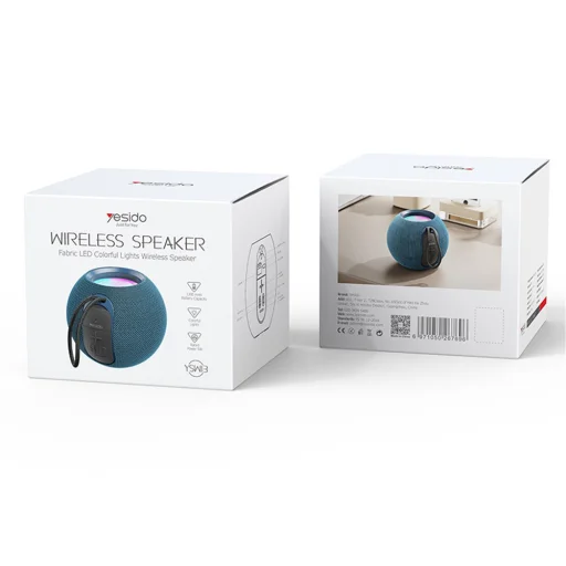 Yesido - Vezeték nélküli hangszóró (YSW13) - Bluetooth 5.1, RGB világítás, hordozható, surround hangzás, TF, USB, DC5V, 1200mAh, 5W - Kék - 7