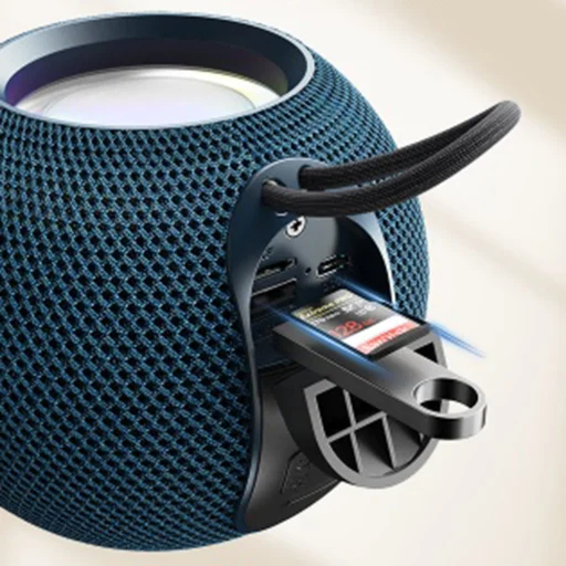 Yesido - Vezeték nélküli hangszóró (YSW13) - Bluetooth 5.1, RGB világítás, hordozható, surround hangzás, TF, USB, DC5V, 1200mAh, 5W - Kék - 5