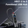 Yesido HB21 Dokkolóállomás - USB, Type-C 3x USB, USB-C, RJ45 1000M, PD100W, Gyors töltés, Plug & Play, 5Gbps - Szürke thumbnail