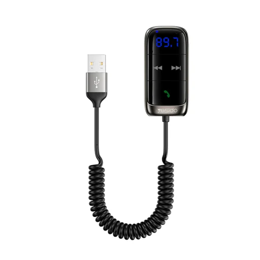 Yesido FM Modulator Bluetooth autós vevő (YAU32) - LED kijelző, TF kártya - Fekete - 1