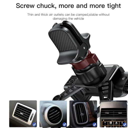 Yesido - Autós tartó (C166) - Gravitációs rögzítés légbeömlőre - Fekete - 7