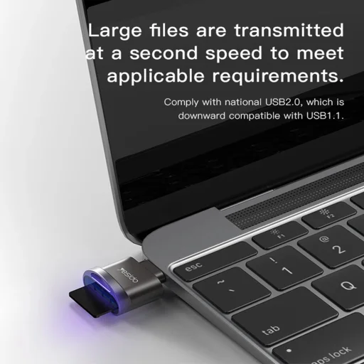 Yesido - Kártyaolvasó (GS19) - OTG Adapter, Type-C to TF Kártya - Szürke - 2