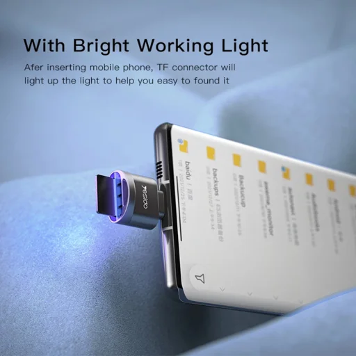 Yesido - Kártyaolvasó (GS19) - OTG Adapter, Type-C to TF Kártya - Szürke - 4