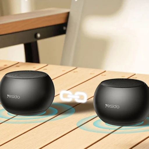 Yesido - Mini Vezeték nélküli Hangszóró (YSW33) - Alumínium Ötvözet, 3W, Bluetooth 5.0, 300mAh - Fekete - 4